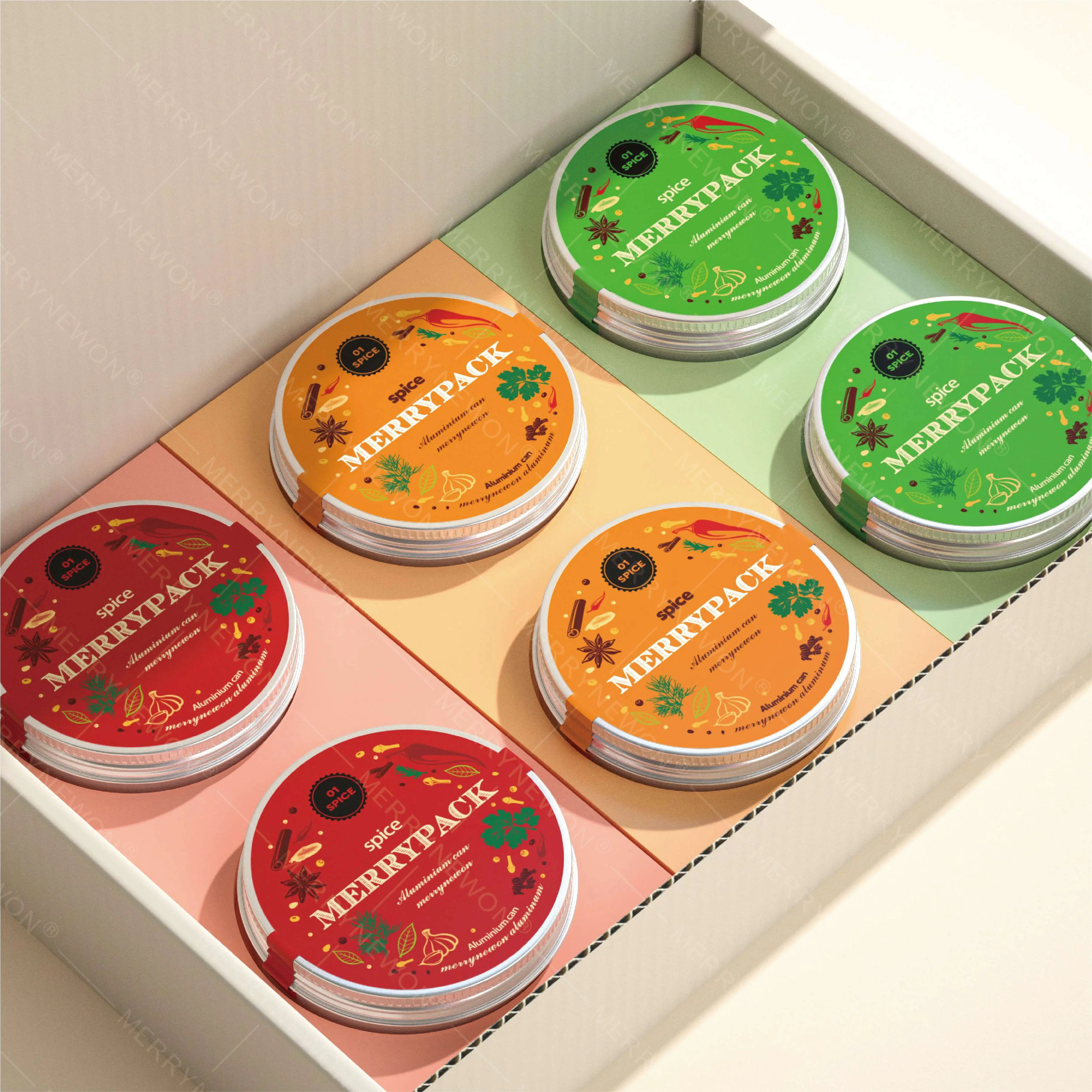 帶搖壺蓋的鋁製香料罐